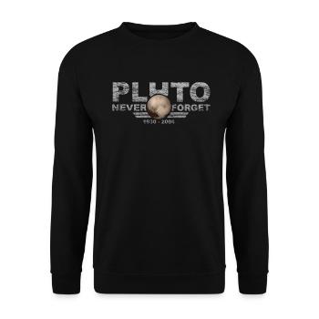 N’oubliez jamais Pluto Design Retro Style Funny Space - Sweat-shirt Unisexe - noir - Devant - Alina (178cm) & Michal (187cm)