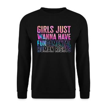 Girls Just Wanna Have Fundamental Human Rights - Unisex Sweatshirt - black - Front - Alina (178cm) & Michal (187cm)