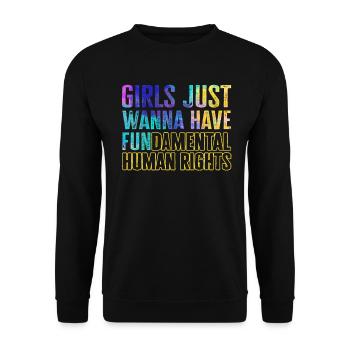 Girls Just Wanna Have Fundamental Human Rights - Unisex Sweatshirt - black - Front - Alina (178cm) & Michal (187cm)