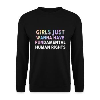 Girls Just Wanna Have Fundamental Human Rights - Unisex Sweatshirt - black - Front - Alina (178cm) & Michal (187cm)