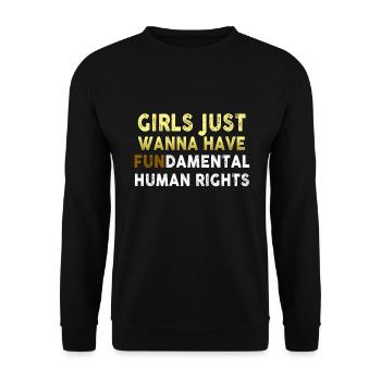Girls Just Wanna Have Fundamental Human Rights - Unisex Sweatshirt - black - Front - Alina (178cm) & Michal (187cm)