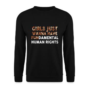 Girls Just Wanna Have Fundamental Human Rights - Unisex Sweatshirt - black - Front - Alina (178cm) & Michal (187cm)
