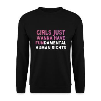 Girls Just Wanna Have Fundamental Human Rights - Unisex Sweatshirt - black - Front - Alina (178cm) & Michal (187cm)