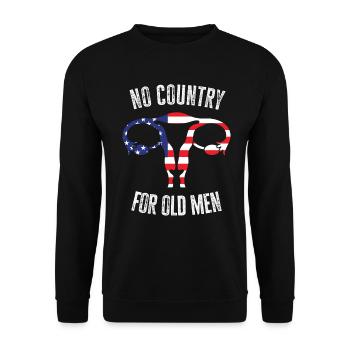 Pas de pays pour les vieillards utérus floral féministe - Sweat-shirt Unisexe - noir - Devant - Alina (178cm) & Michal (187cm)