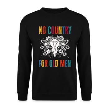 Pas de pays pour les vieillards utérus floral féministe - Sweat-shirt Unisexe - noir - Devant - Alina (178cm) & Michal (187cm)