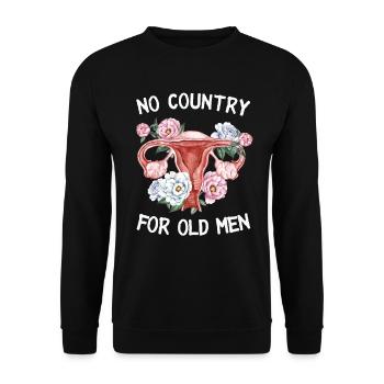 Pas de pays pour les vieillards utérus floral féministe - Sweat-shirt Unisexe - noir - Devant - Alina (178cm) & Michal (187cm)