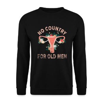 Pas de pays pour les vieillards utérus floral féministe - Sweat-shirt Unisexe - noir - Devant - Alina (178cm) & Michal (187cm)