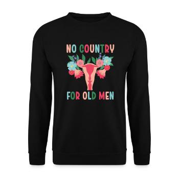 Pas de pays pour les vieillards utérus floral féministe - Sweat-shirt Unisexe - noir - Devant - Alina (178cm) & Michal (187cm)