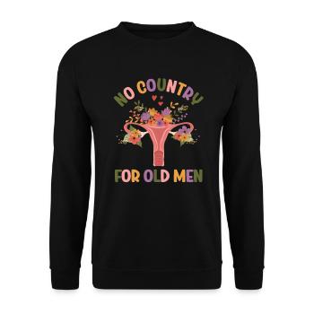 No Country For Old Men Floral Uterus Feminist - Unisex Pullover - Schwarz - Vorne - Alina (178cm) & Michal (187cm)