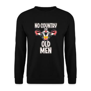 Pas de pays pour les vieillards utérus floral féministe - Sweat-shirt Unisexe - noir - Devant - Alina (178cm) & Michal (187cm)
