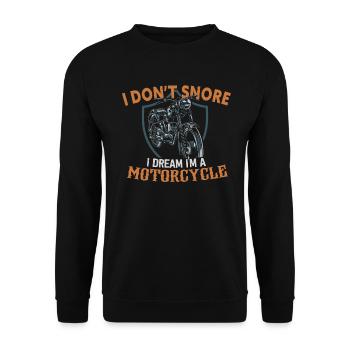 I Don't Snore I Dream I'm A Motorcycle - Unisex Pullover - Schwarz - Vorne - Alina (178cm) & Michal (187cm)