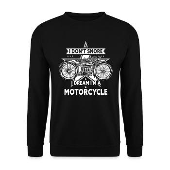 I Don't Snore I Dream I'm A Motorcycle - Unisex Pullover - Schwarz - Vorne - Alina (178cm) & Michal (187cm)