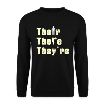 Leur là Ils sont professeur d’anglais Grammaire - Sweat-shirt Unisexe - noir - Devant - Alina (178cm) & Michal (187cm)