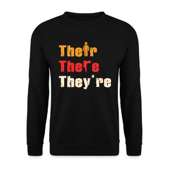 Leur là Ils sont professeur d’anglais Grammaire - Sweat-shirt Unisexe - noir - Devant - Alina (178cm) & Michal (187cm)