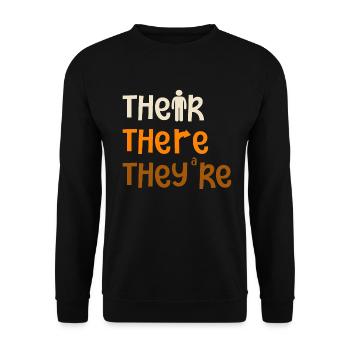 Leur là Ils sont professeur d’anglais Grammaire - Sweat-shirt Unisexe - noir - Devant - Alina (178cm) & Michal (187cm)