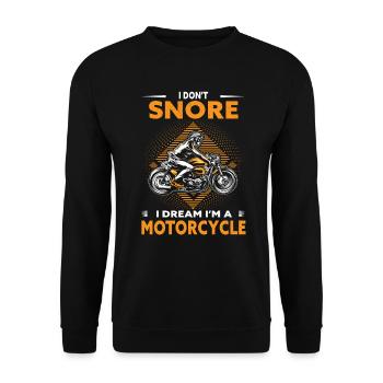 Je ne ronfle pas, je rêve que je suis une moto - Sweat-shirt Unisexe - noir - Devant - Alina (178cm) & Michal (187cm)