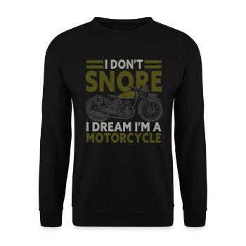 I Don't Snore I Dream I'm A Motorcycle - Unisex Pullover - Schwarz - Vorne - Alina (178cm) & Michal (187cm)