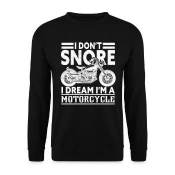 Je ne ronfle pas, je rêve que je suis une moto - Sweat-shirt Unisexe - noir - Devant - Alina (178cm) & Michal (187cm)