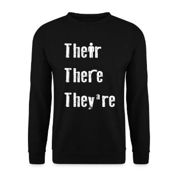 Leur là Ils sont professeur d’anglais Grammaire - Sweat-shirt Unisexe - noir - Devant - Alina (178cm) & Michal (187cm)