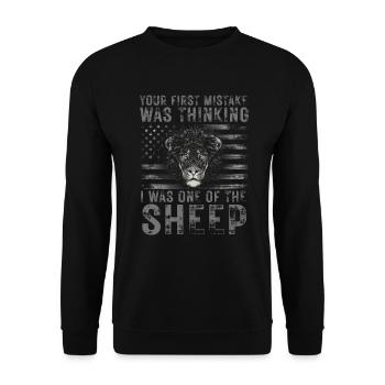 Your first Mistake was thinking I was one of the - Unisex Pullover - Schwarz - Vorne - Alina (178cm) & Michal (187cm)