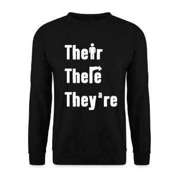 Leur là Ils sont professeur d’anglais Grammaire - Sweat-shirt Unisexe - noir - Devant - Alina (178cm) & Michal (187cm)