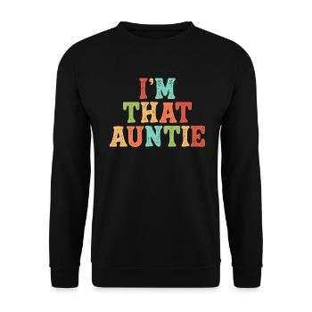 I am That Auntie - Unisex Pullover - Schwarz - Vorne - Alina (178cm) & Michal (187cm)