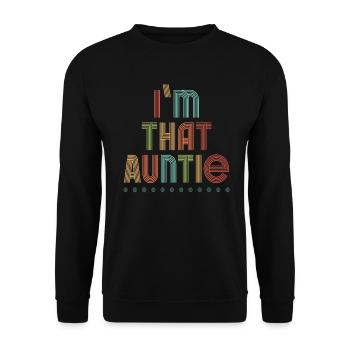 I am That Auntie - Unisex Pullover - Schwarz - Vorne - Alina (178cm) & Michal (187cm)