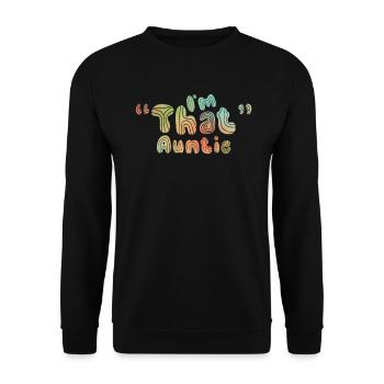 I am That Auntie - Unisex Pullover - Schwarz - Vorne - Alina (178cm) & Michal (187cm)