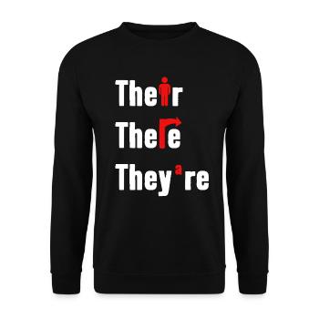 Leur là Ils sont professeur d’anglais Grammaire - Sweat-shirt Unisexe - noir - Devant - Alina (178cm) & Michal (187cm)