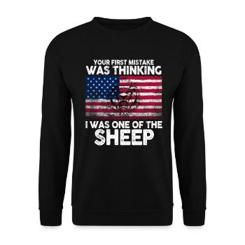 Your first Mistake was thinking I was one of the - Unisex Pullover - Schwarz - Vorne - Alina (178cm) & Michal (187cm)