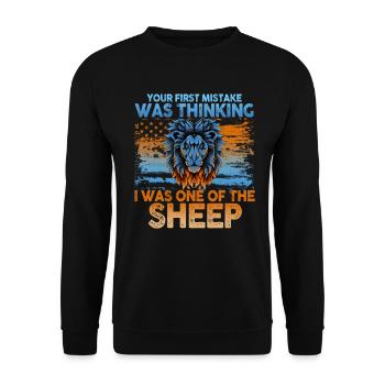 Your first Mistake was thinking I was one of the - Unisex Pullover - Schwarz - Vorne - Alina (178cm) & Michal (187cm)