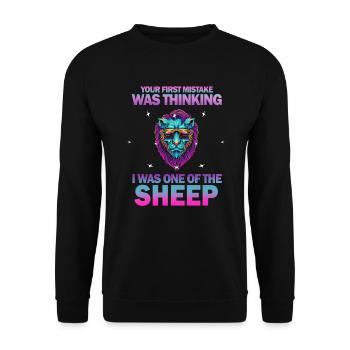 Your first Mistake was thinking I was one of the - Unisex Pullover - Schwarz - Vorne - Alina (178cm) & Michal (187cm)