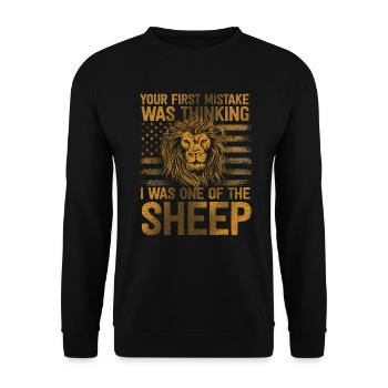 Your first Mistake was thinking I was one of the - Unisex Pullover - Schwarz - Vorne - Alina (178cm) & Michal (187cm)