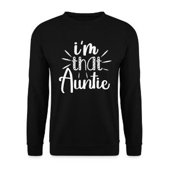 I am That Auntie - Unisex Pullover - Schwarz - Vorne - Alina (178cm) & Michal (187cm)