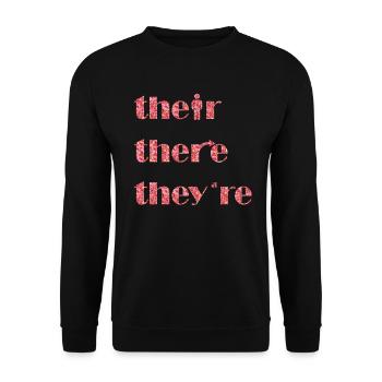 Leur là Ils sont professeur d’anglais Grammaire - Sweat-shirt Unisexe - noir - Devant - Alina (178cm) & Michal (187cm)