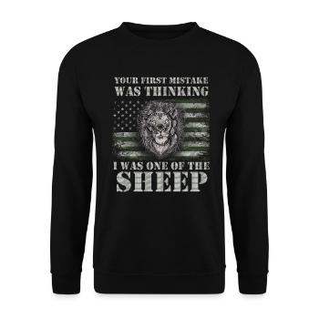 Your first Mistake was thinking I was one of the - Unisex Pullover - Schwarz - Vorne - Alina (178cm) & Michal (187cm)