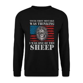 Your first Mistake was thinking I was one of the - Unisex Pullover - Schwarz - Vorne - Alina (178cm) & Michal (187cm)