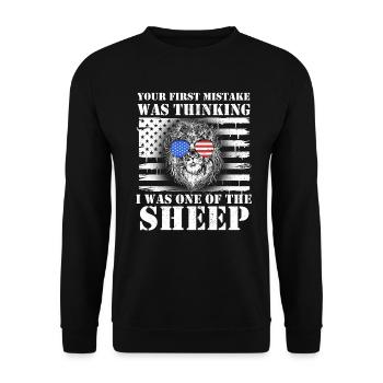 Your first Mistake was thinking I was one of the - Unisex Pullover - Schwarz - Vorne - Alina (178cm) & Michal (187cm)