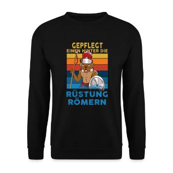 Gepflegt Einen Hinter Die Rüstung Römern Party - Unisex Pullover - Schwarz - Vorne - Alina (178cm) & Michal (187cm)