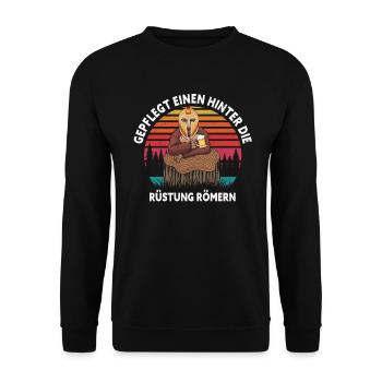 Gepflegt Einen Hinter Die Rüstung Römern Party - Unisex Pullover - Schwarz - Vorne - Alina (178cm) & Michal (187cm)