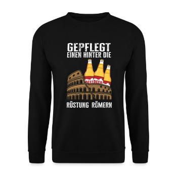 Gepflegt Einen Hinter Die Rüstung Römern Party - Unisex Pullover - Schwarz - Vorne - Alina (178cm) & Michal (187cm)