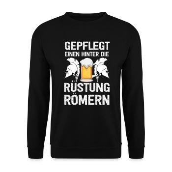 Gepflegt Einen Hinter Die Rüstung Römern Party - Unisex Pullover - Schwarz - Vorne - Alina (178cm) & Michal (187cm)