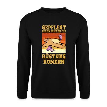 Gepflegt Einen Hinter Die Rüstung Römern Party - Unisex Pullover - Schwarz - Vorne - Alina (178cm) & Michal (187cm)