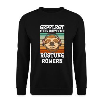 Gepflegt Einen Hinter Die Rüstung Römern Party - Unisex Pullover - Schwarz - Vorne - Alina (178cm) & Michal (187cm)