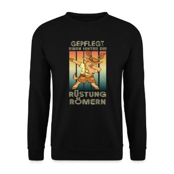 Gepflegt Einen Hinter Die Rüstung Römern Party - Unisex Pullover - Schwarz - Vorne - Alina (178cm) & Michal (187cm)