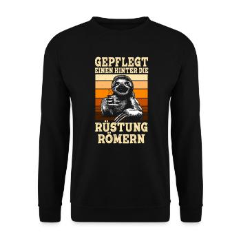 Gepflegt Einen Hinter Die Rüstung Römern Party - Unisex Pullover - Schwarz - Vorne - Alina (178cm) & Michal (187cm)