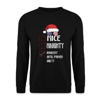 Nice Naughty Innocent Until Proven Guilty - Unisex Sweatshirt - black - Front - Alina (178cm) & Michal (187cm)