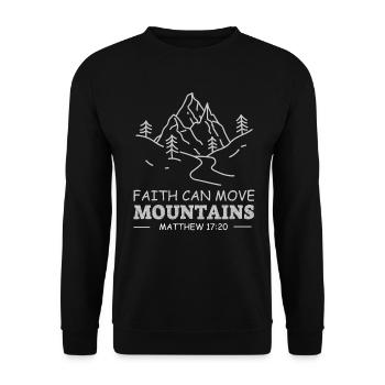 Christian Faith Can Move Mountains Jesus Christ - Unisex Sweatshirt - black - Front - Alina (178cm) & Michal (187cm)