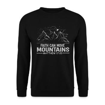 Christian Faith Can Move Mountains Jesus Christ - Unisex Sweatshirt - black - Front - Alina (178cm) & Michal (187cm)