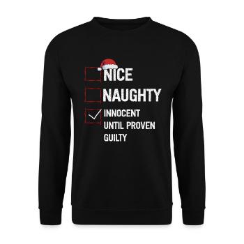 Nice Naughty Innocent Until Proven Guilty - Unisex Sweatshirt - black - Front - Alina (178cm) & Michal (187cm)